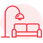 red living room icon